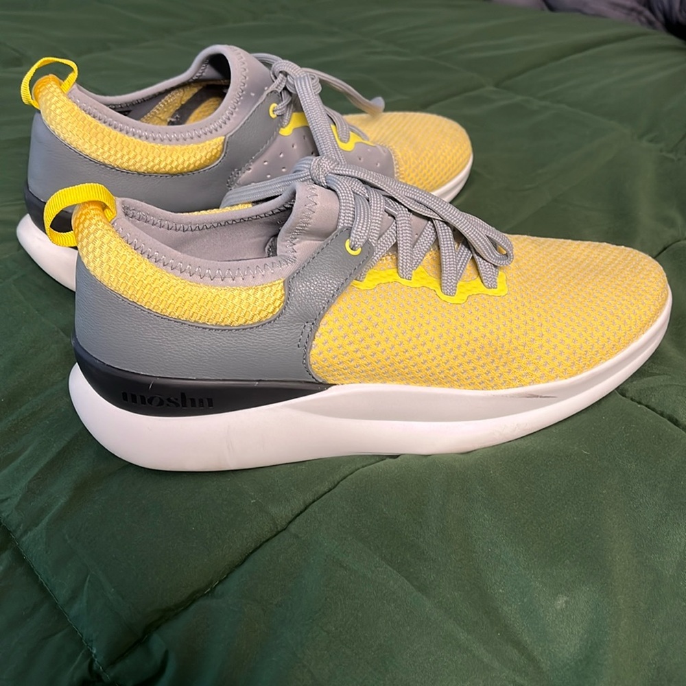Yellow Moshn shoes by clogs for medical professional.
